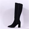 Wonders Aurora High Block Heel Knee High - Black Suede